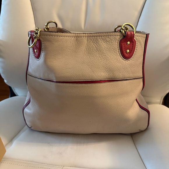 Y2K Coach Multicolored Pebbled Leather. Stylish Two-Tone Leather bag with chains - Picture 8 of 16